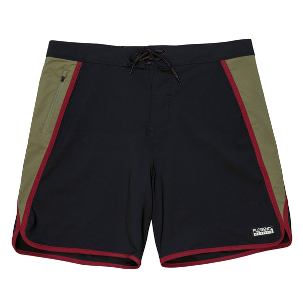 Burgee Boardshort - Black Burnt Olive